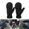 1Pair Unisex Sports Fleece Warm Mitten Fleece Glove Gloves Fingerless Convertible