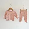 Polka Dot Korean Style Pajamas - Spring & Autumn Girls' Two-Piece Home Suit for Kids