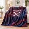 West Ham United Football Printed Flannel Blanket Warm Comfort Bed Throw For Indoor Home Decoration