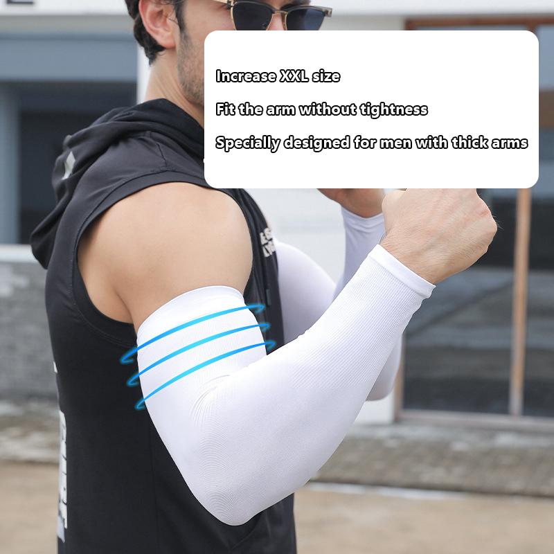 Рукава из ледяного шелка для женщин, летние, солнцезащитные, мужские, для рыбалки, велоспорта, дышащие, двухпальцевые, нескользящие, утепляющие рукава для вождения