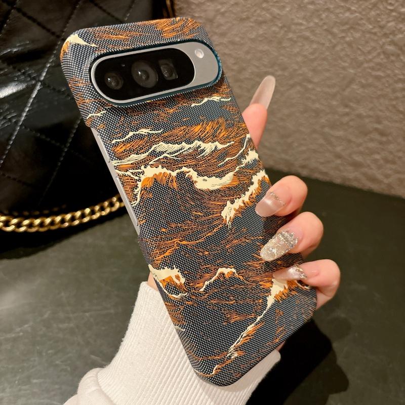 Luxury Carbon Fiber Wave Pattern Frameless Case For Google Pixel 10 9 8 7 Pro XL 10A 9A Business Hard Magnetic For Magsafe Cover