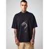 Oversized T Shirt Black Dragon Print Graphic Tee Men Casual Streetwear Fashion Top Unisex Daily Wear Urban Style Outfit