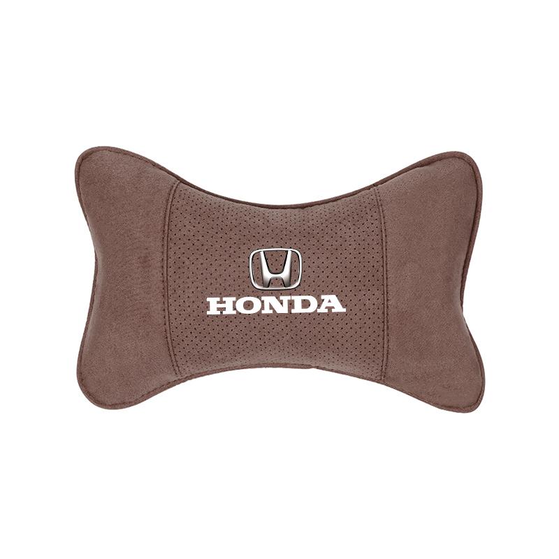 Car Logo Seat Suede Headrest Pillow Neck Support Auto Accessories For Honda Civic Fit Jazz Accord Pilot CRV Odyssey Passport HRV ajj256