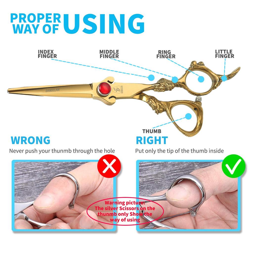 Sangelar 6 дюймовые золотые ножницы для волос высшего качества с ручкой в виде дракона, профессиональные красивые и модные инструменты для стрижки волос для дома и салона