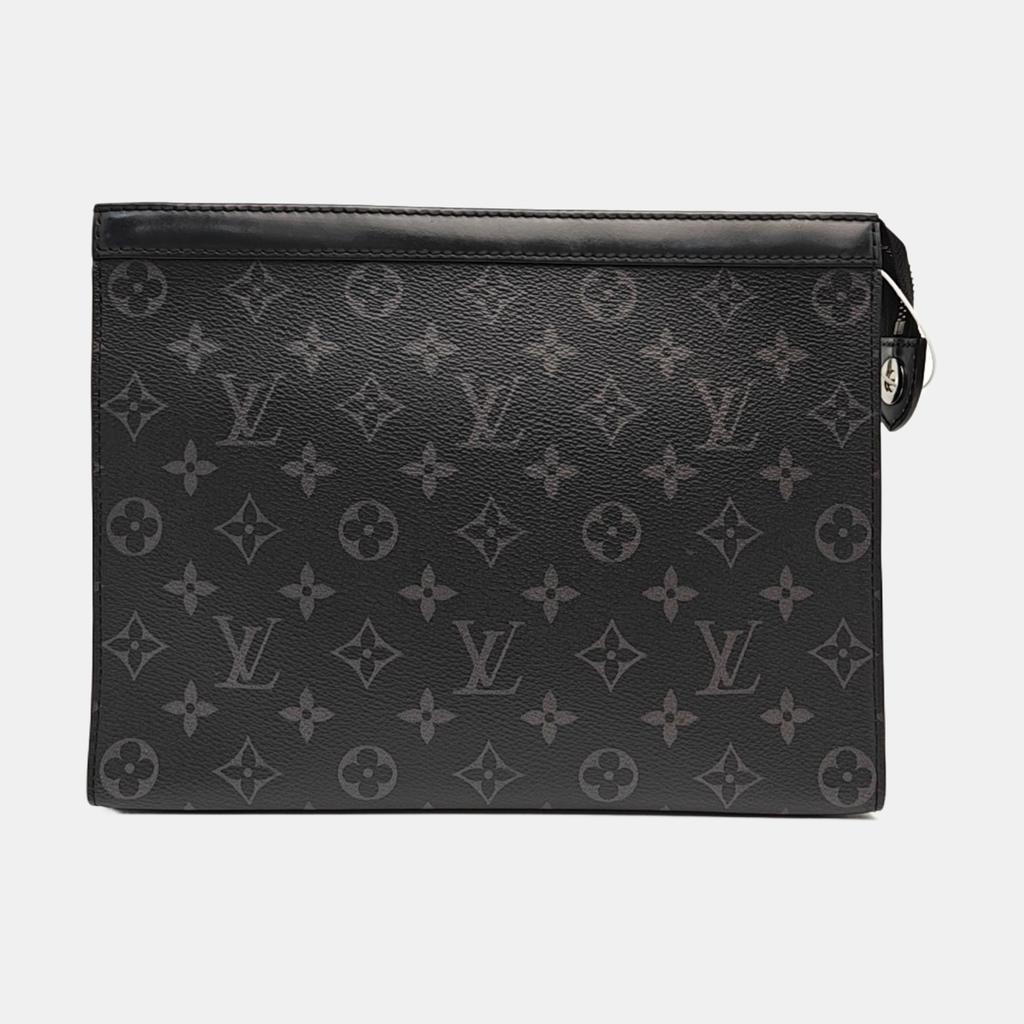 [Pre-Owned] Louis Vuitton Pochette Voyage MM 'Black Monogram Eclipse Canvas' - Very Good #R14ICW