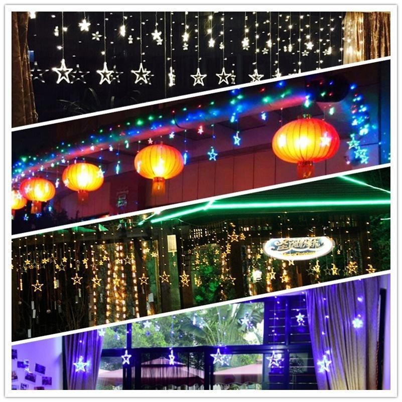 Стробоскоп Рождественские звезды Декоративная гирлянда для рождественских свадебных новогодних украшений