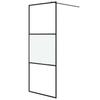 Walk in Shower Screen for Walk in Shower Black 80 x 195 cm Semi Matte ESG Glass