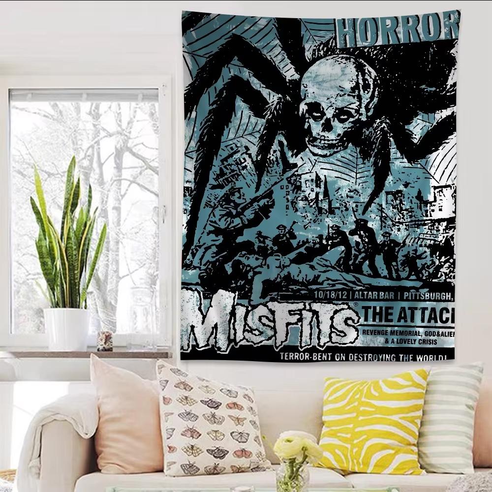 Гобелен Misfits Horror Punk Rock Плоская печать Таро Хиппи Постер Настенное украшение для общежития Домашний Арт Декор