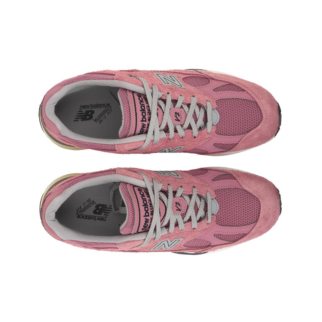 New Balance 991v2 Сделано в Англии фирменные абрикосовые унисекс кроссовки розовые военно-морская академия серебристые U991PK2