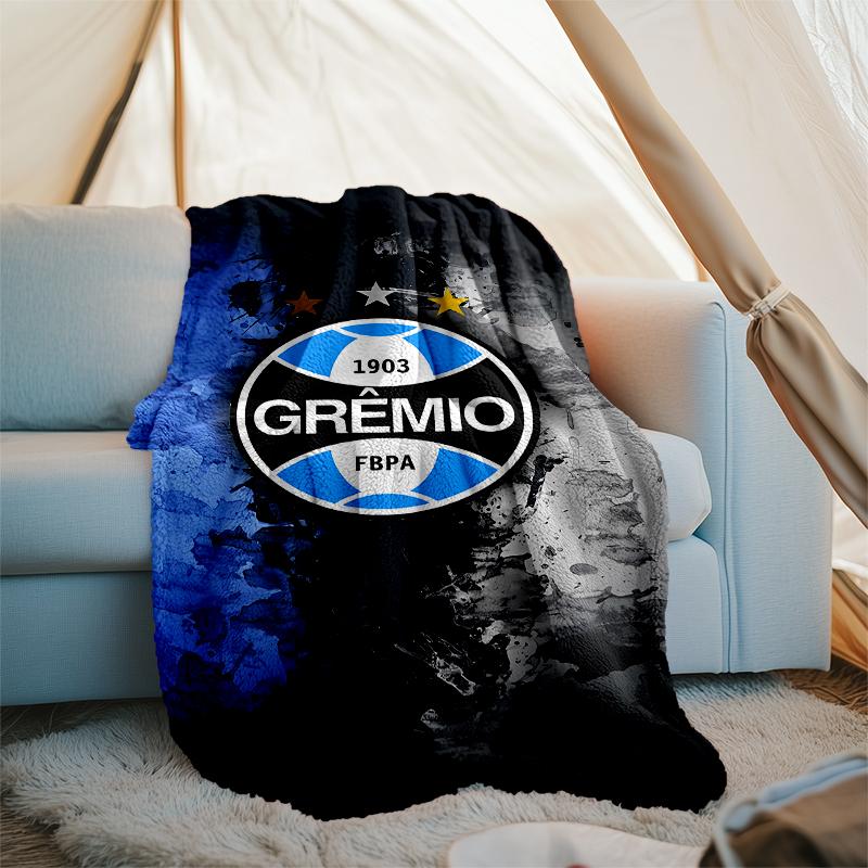 Grêmio logo printed blanket—lightweight,soft,warm;versatile blanket all seasons—perfect as &air-conditioning throw,nap blanket