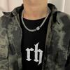 Trendy Personality Punk Style Cool Metal Letter M Pendant Chain Necklace Hip Hop Rock Clavicle Chain Party Jewelry Accessories