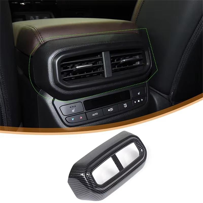 A87Q-For Honda Pilot 2024 ABS Carbon Fiber Car Rear Air Vent Outlet Frame Cover Trim Sticker Accessories