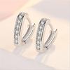 Shiny Zircon Heart Hoop Earrings Female Jewelry Fashion 925 Sterling Silver Earring Girls Accessories Charm Lady Piercing Bijou
