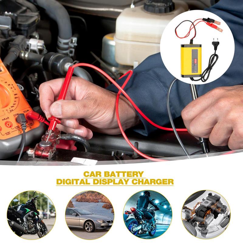 Зарядное устройство для аккумулятора 12 В 2 А 12 В полностью автоматическое зарядное устройство для автомобильных аккумуляторов Smart Battery Maintenance Устройство для непрерывной зарядки и десульфатации аккумуляторов