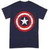 Captain America Unisex Adult Scratched Shield T-Shirt