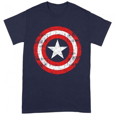 Captain America Унисекс футболка для взрослых «Царапанный щит»