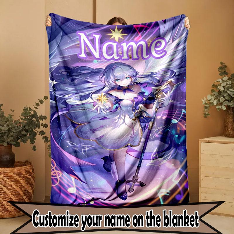 Custom Name Personalized Robin (Honkai Star Rail) Print Blanket, Home Decor, Bedroom, Sofa, Camping, Couch, Gifts for Birthday Christmas