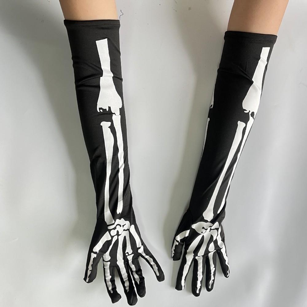 Full Finger Skull Gloves Elastic Cosplay Gloves High Quality Full Finger Costume Role Playing
