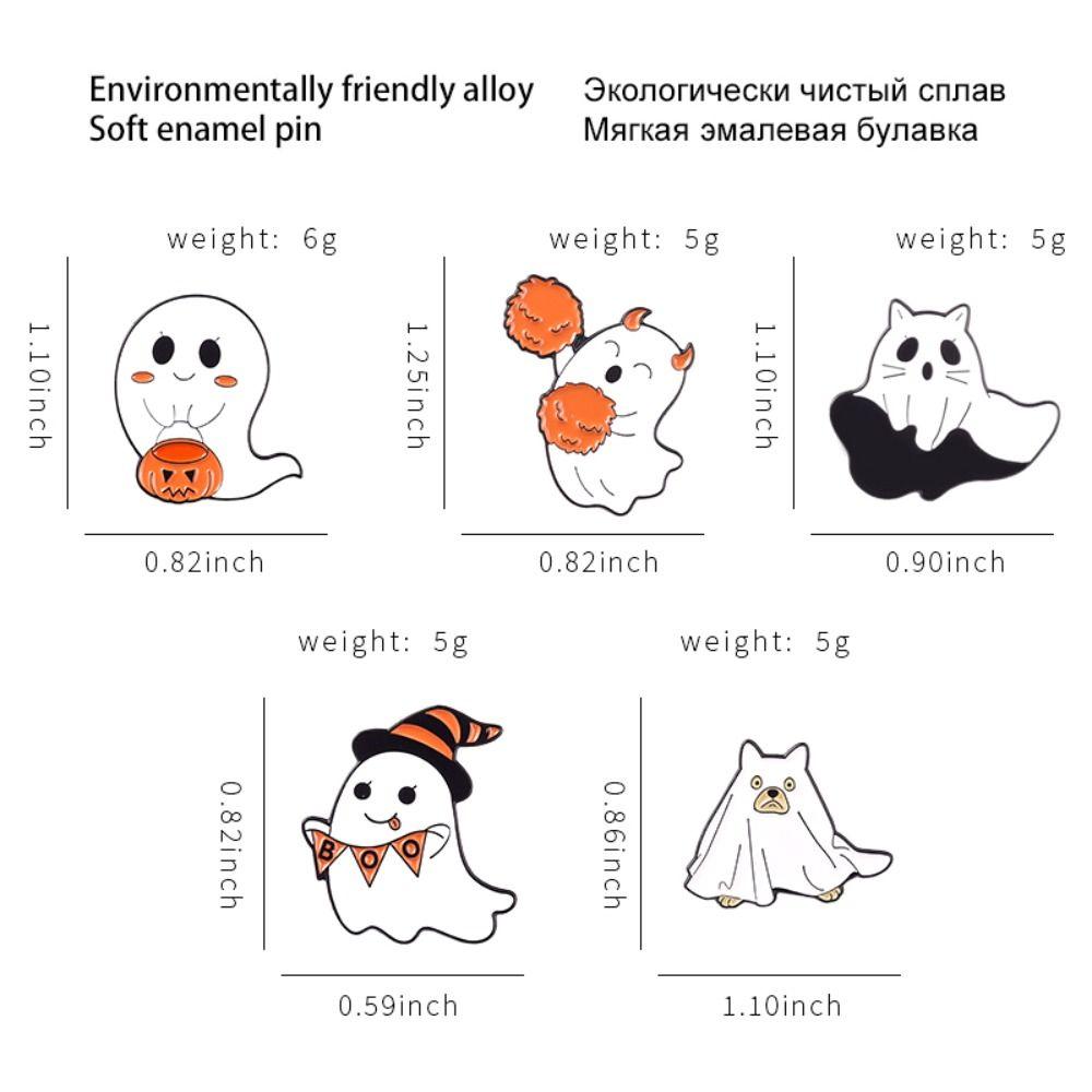 Zinc Zinc Alloy Halloween Ghost Brooches Enamel Halloween Brooches Ghost Enamel Pin  Gift for Kids