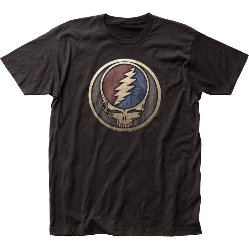 Grateful Dead Череп Логотип Унисекс Футболка Музыка Классика Концерт Группа Футболка Новая Черная