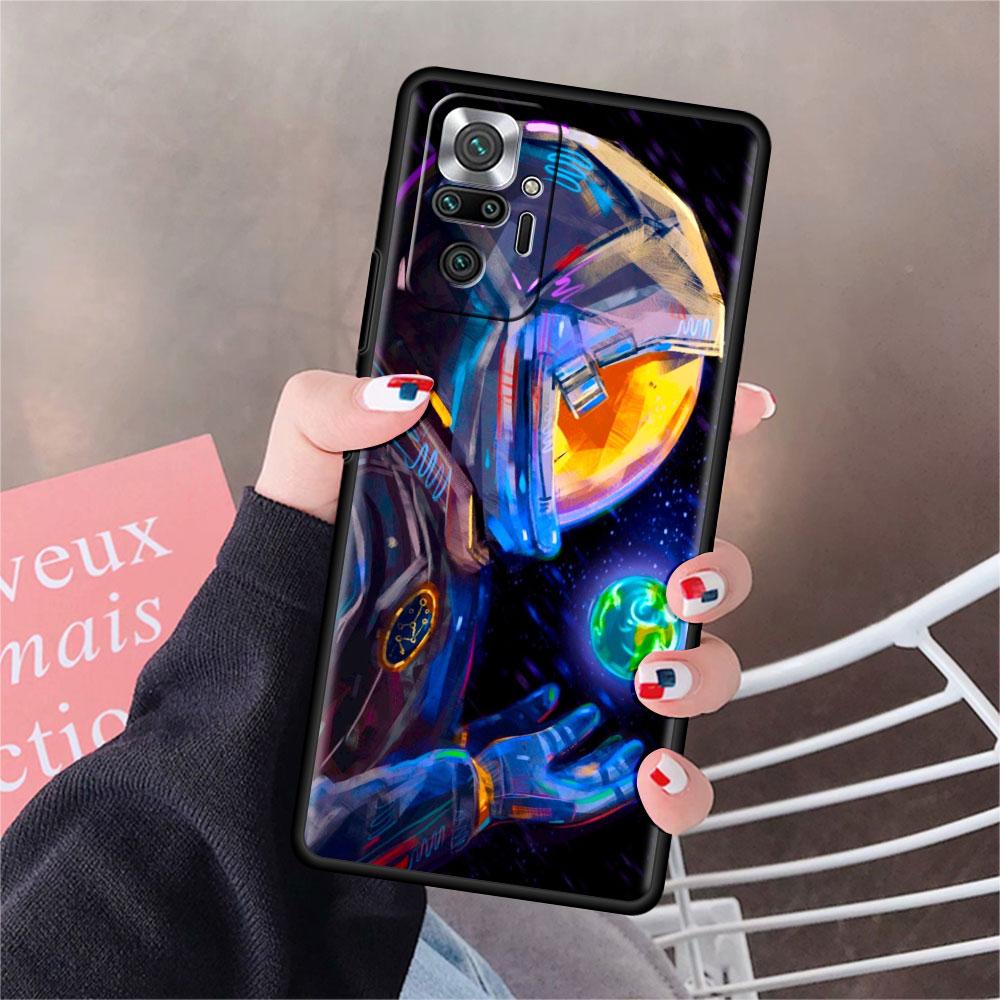 Чехол для Xiaomi Redmi Note 10 9 11 Pro, мягкий чехол для телефона 10S 9S K40 8 9A 9C 9T 7 10C 8T, силиконовый чехол, крутая Капа с одиноким астронавтом