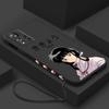 Inuyasha аниме милый для Xiaomi Redmi Note 12 11T 11S 11E 10S 10T 10 9S 9T 8 Pro Plus Lite жидкий левый чехол для телефона с веревкой