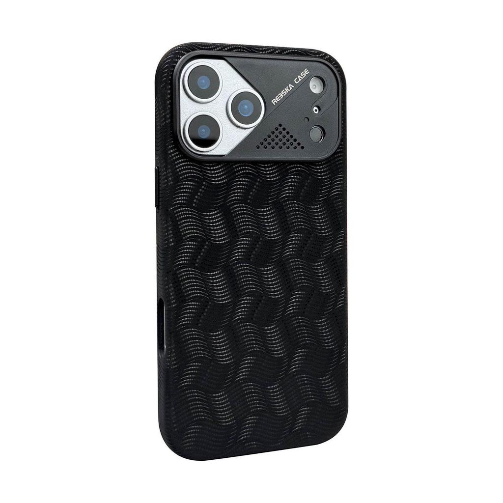 Магнитный чехол из кожи с волнообразным узором для iPhone 17 Pro Max и Защитный кожаный чехол для iPhone 16/15