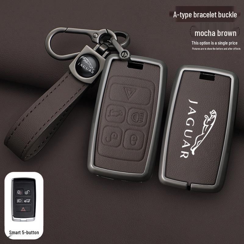 Чехол для ключа автомобиля Jaguar: Совместим с 23 XFL, XEL, F-Pace, E-Pace, XJL, F-Type - Стильный металлический корпус и застежка для мужчин.
