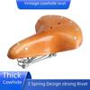 Retro Cowhide Bicycle Seat Cushion – Genuine Leather Mountain Bike Saddle for Comfortable Riding