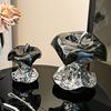 Посеребренная Статуэтка Грызеного Яблока Фрукт Скульптура Керамические Поделки Настольное Украшение Орнамент Комната Эстетика Домашний Офис Современное Искусство