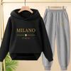 Children Hoodie Tracksuit Autumn Winter Letter Graphic Sweatshirt Pant Suit Boy Girl Fashion Sport Two Pieces Set