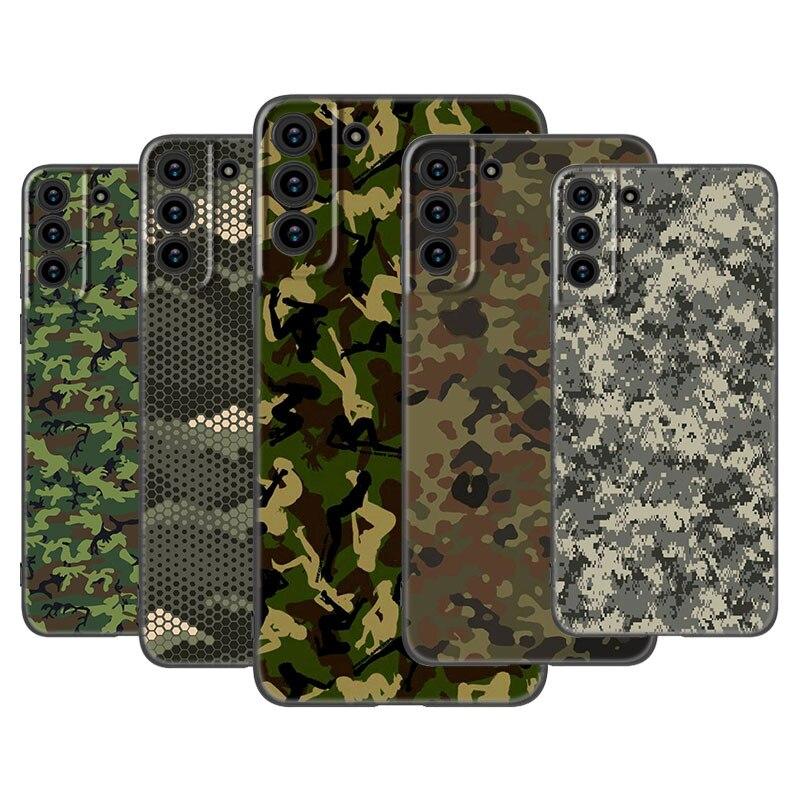 Камуфляжный армейский чехол для телефона для Samsung Galaxy S22 Pro S21 S20 Ultra FE S10 Lite 5G S10E S9 S8 Plus, мягкий черный чехол из ТПУ