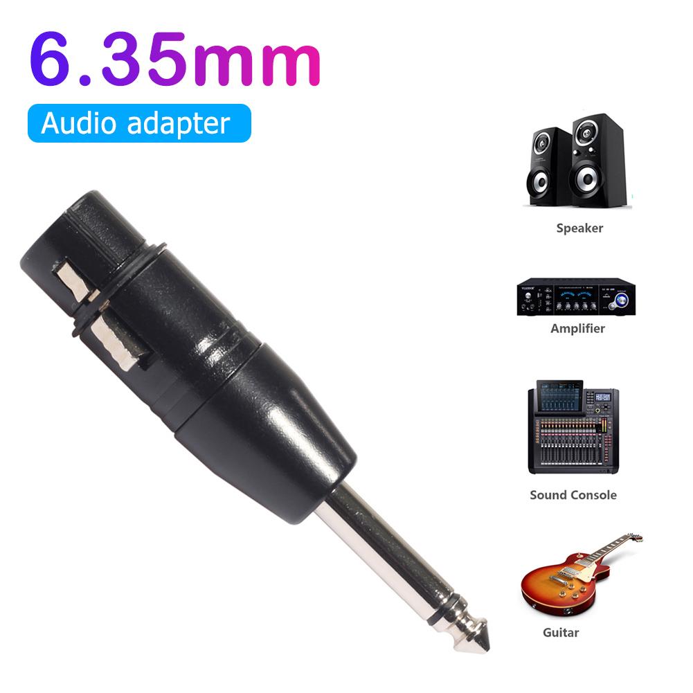 3Pin XLR Female to 6.35mm Male Mono Plug-In Audio Conversion Locking Adapter