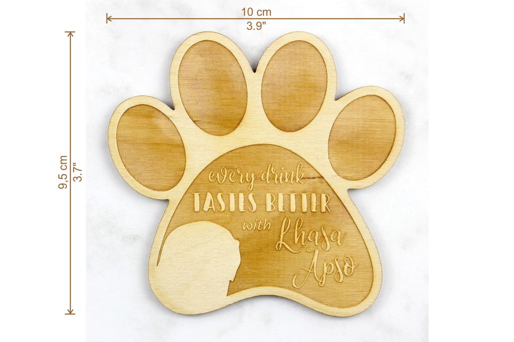 Lhasa Apso – Mug coaster, engraved coaster with dog | Art-Dog