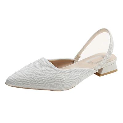 Сандалии, женская летняя обувь, женская рабочая повседневная обувь на коротком каблуке с ремешком на щиколотке, брендовые пикантные базовые сандалии больших размеров, новый стиль