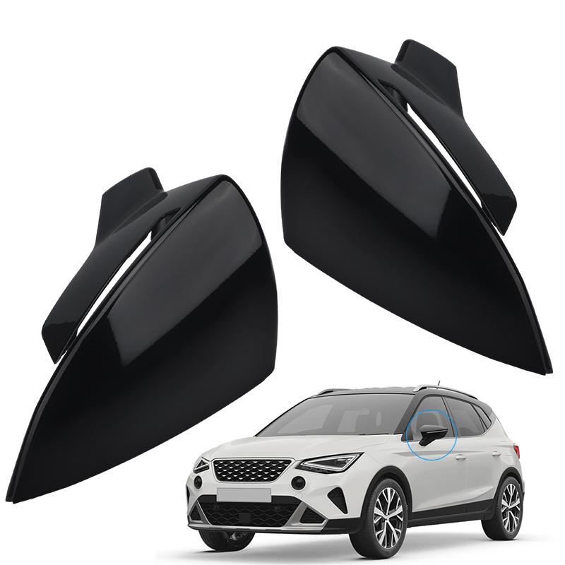 Car Side Mirror Caps Carbon Fiber Black Rearview Mirror Cover Cap For SEAT Leon MK3 5F ST FR Cupra Ibiza Mk5 Arona KJ7 2017-