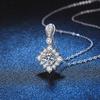 D Color 18K Gold Plated S925 Silver Moissanite Necklace 1CT Excellent Cut VVS1 Lab Diamond Pendant Necklace Woman GRA Jewelry
