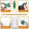 2026 Hot!! Bottle Brush Cleaner Water Bottle Brushes for Cleaning, Straw Brush Cleaner Extra Long Cleaners, 5-in-1 Bottle Scrubber Brush for Coffee Ma