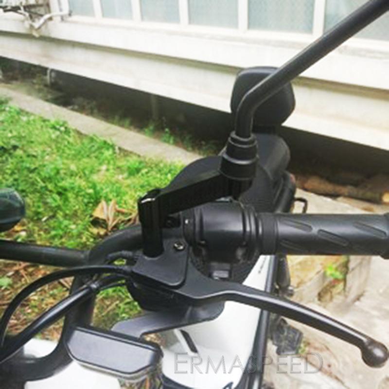 Алюминиевое зеркало заднего вида с ЧПУ для мотоцикла, удлинители, крепление на руль, зеркало, 10 мм, удлинительный адаптер для уличного мотоцикла