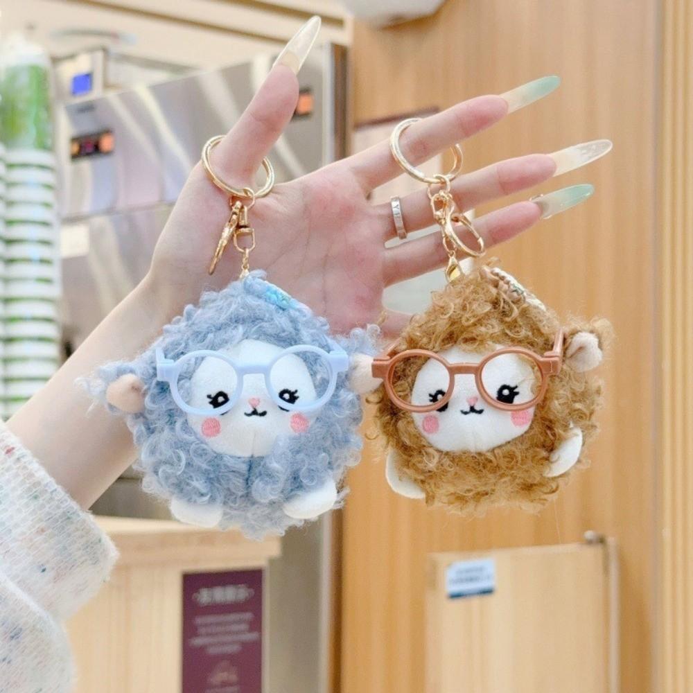 Soft Sheep Keychain Doll Short Velvet Sheep Keychain New Bag Pendant Backpack Accessories