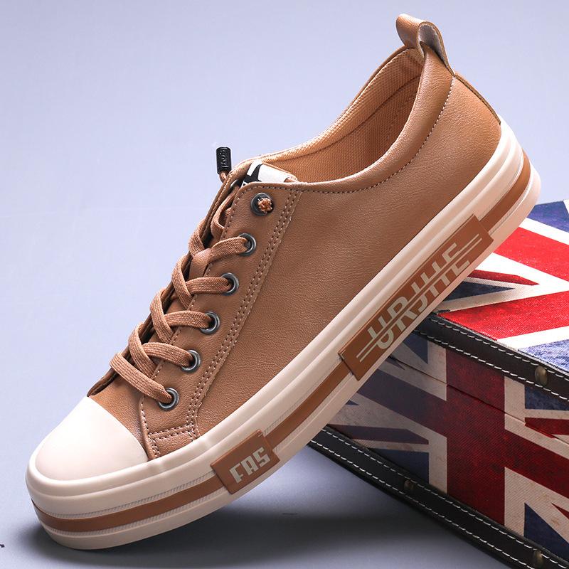 Men Board Shoes Platform Lace Up Leather Upper Breathable Casual Shoes Fashion Young Men Women Leisure Sneakers Zapatos Casuales