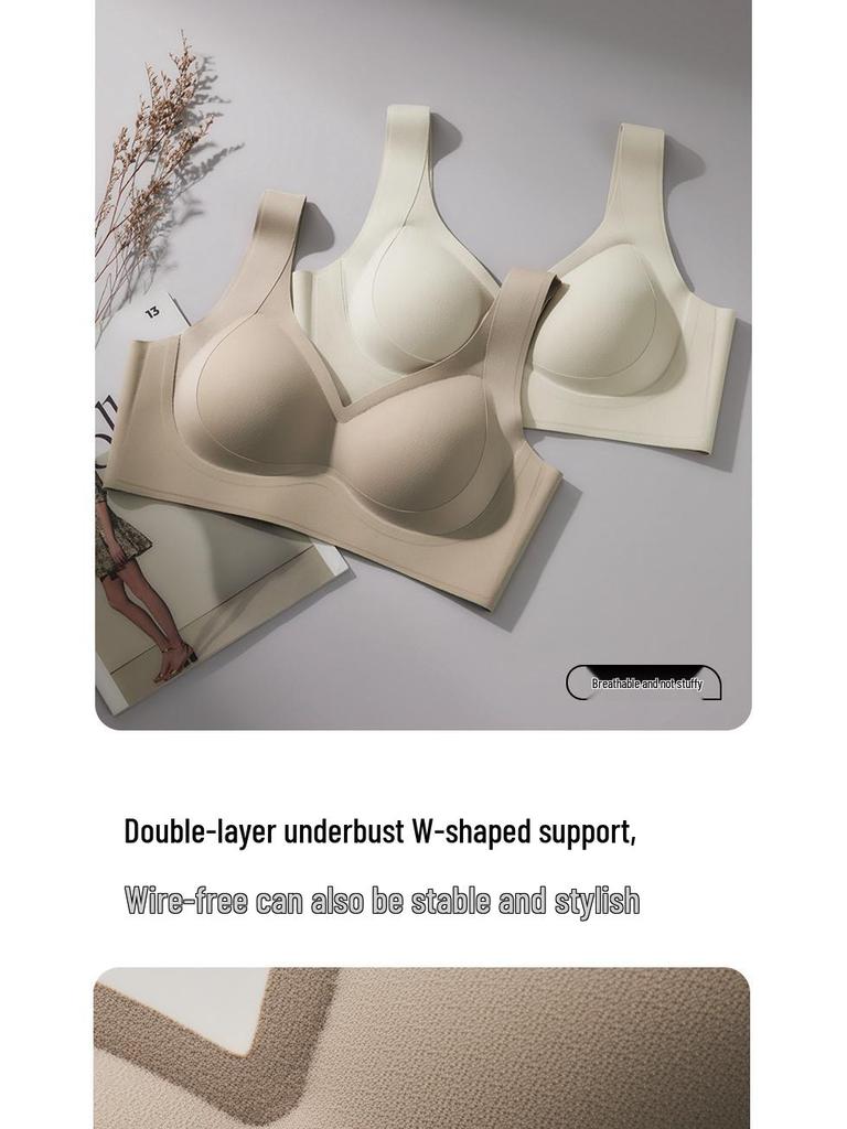 VANBARIS Plus Size Push-Up Bra with Side Support, Fixed Cups & Seamless Back Smoothing for Women