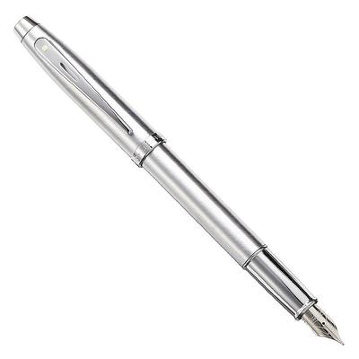 Ручка перьевая Sheaffer 100 Матовый хром, тонкое перо, с никелевой отделкой