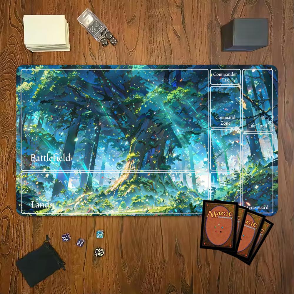 Magic Forest Tree Magic Party Mouse Pad Playmat Mtg Tcg Office Desk Mat For Work Game Pc Laptop Rug Carpet Mousepad