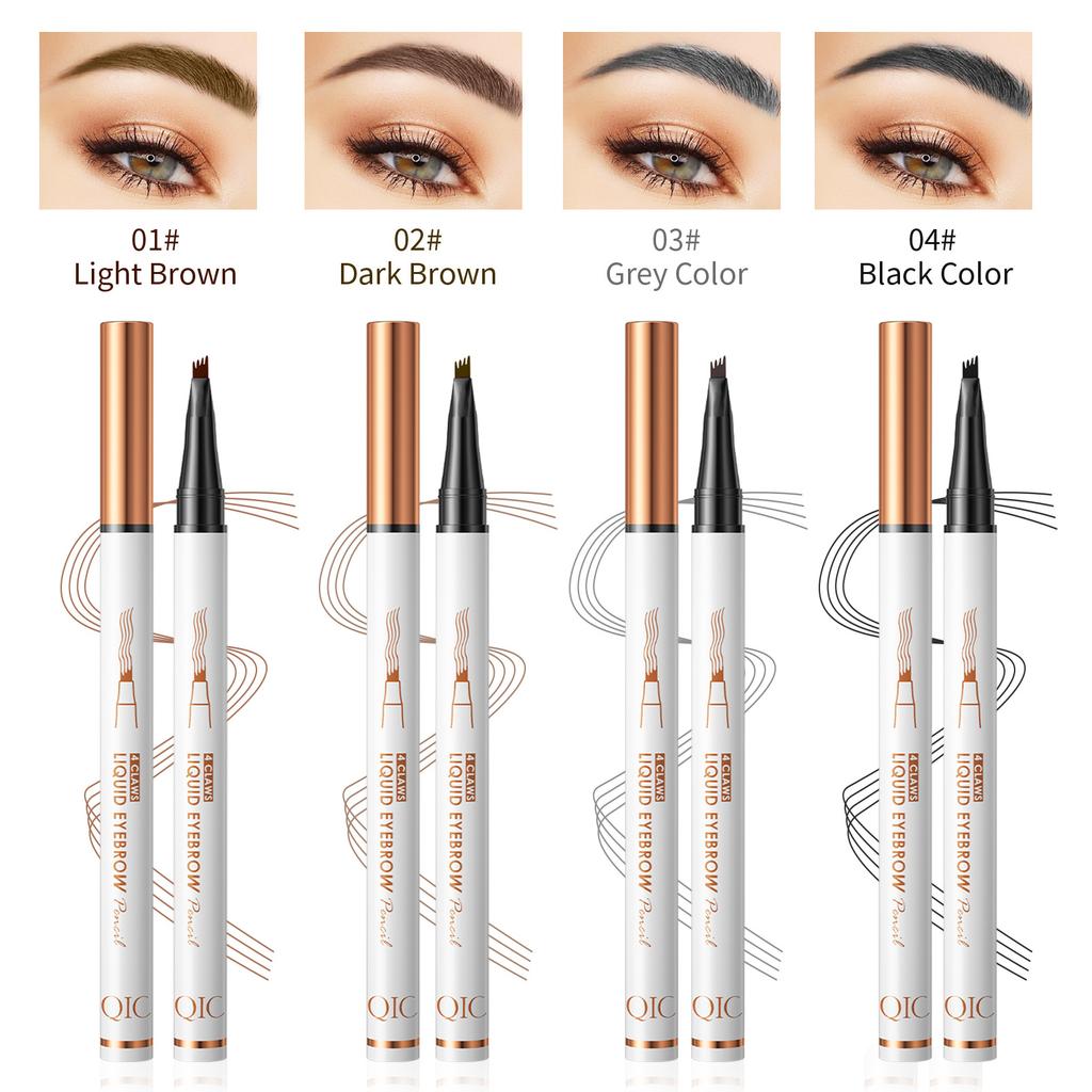 Extremely Fine Four-Pronged Water Eyebrow Pencil, Long-Lasting Waterproof, Sweat-Proof And Non-Smudging Liquid Eyebrow Pencil, Four-Claw Wild Eyebrows