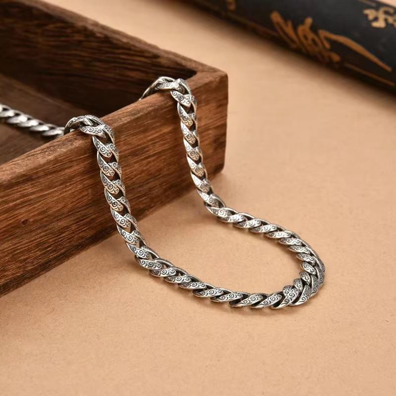 New Kind Hearted Head Scroll Grass Pattern Anchor Collarbone Chain Retro Punk Fashion Art Cuban Wedding Jewelry