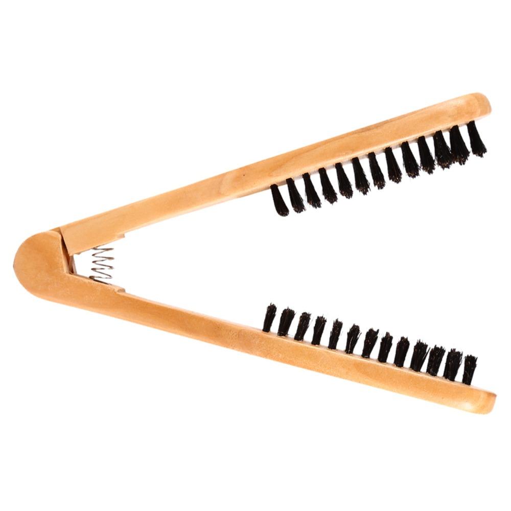 Wooden Hairdressing Comb Double Sided Double Sided Bristle Brush Double Brushes Comb Home Salon