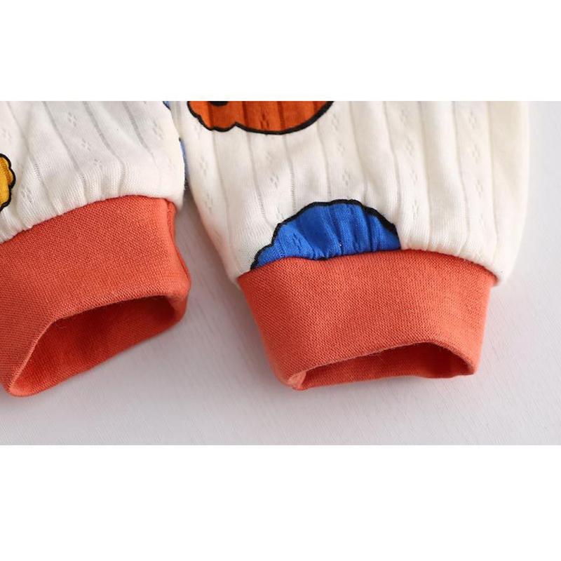 Детские хлопковые пижамные комплекты для мальчиков и девочек с героями мультфильмов, повседневное милое нижнее белье с длинными рукавами, топы и штаны, теплая осенняя одежда для сна