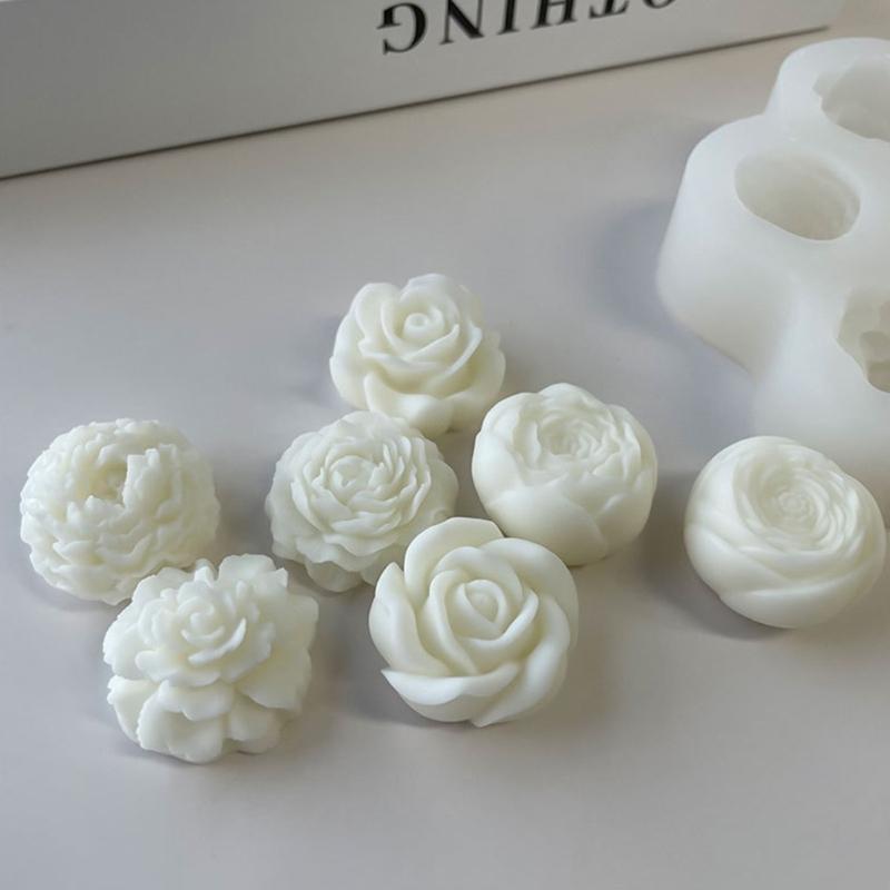 3D форма для свечей Цветок Розы и Пиона DIY Форма для Гипсовой Свечи и Эпоксидной Смолы Ручной Работы Формы для Ароматического Воска и Мыла для Декора