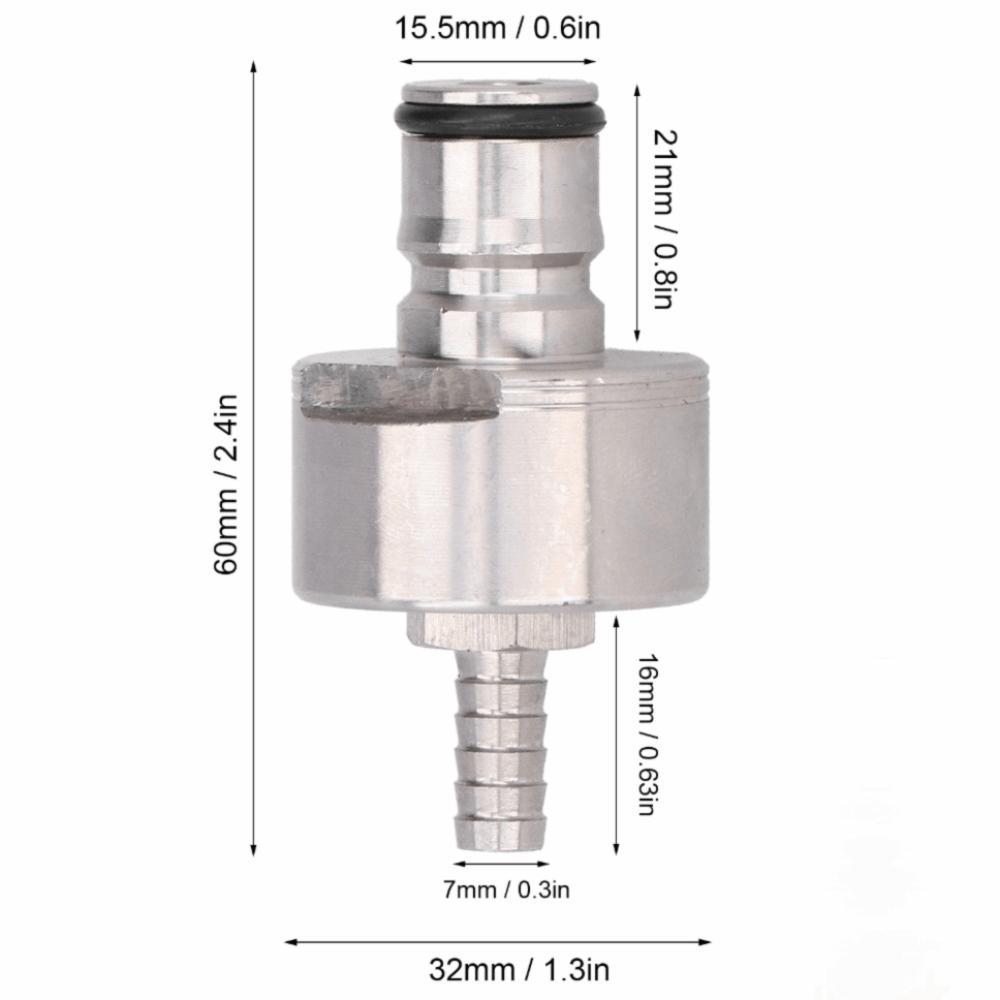 Stainless Steel Carbonation Cap Silver Keg Coupler Adapter Fast Bottle Filler Home Use